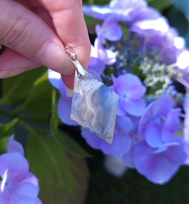 Agate plume Bleue n°3