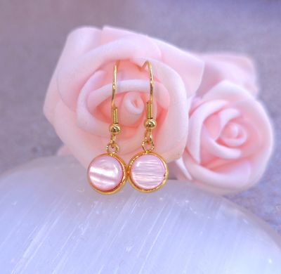 Boucle Pendante • Nacre rose 