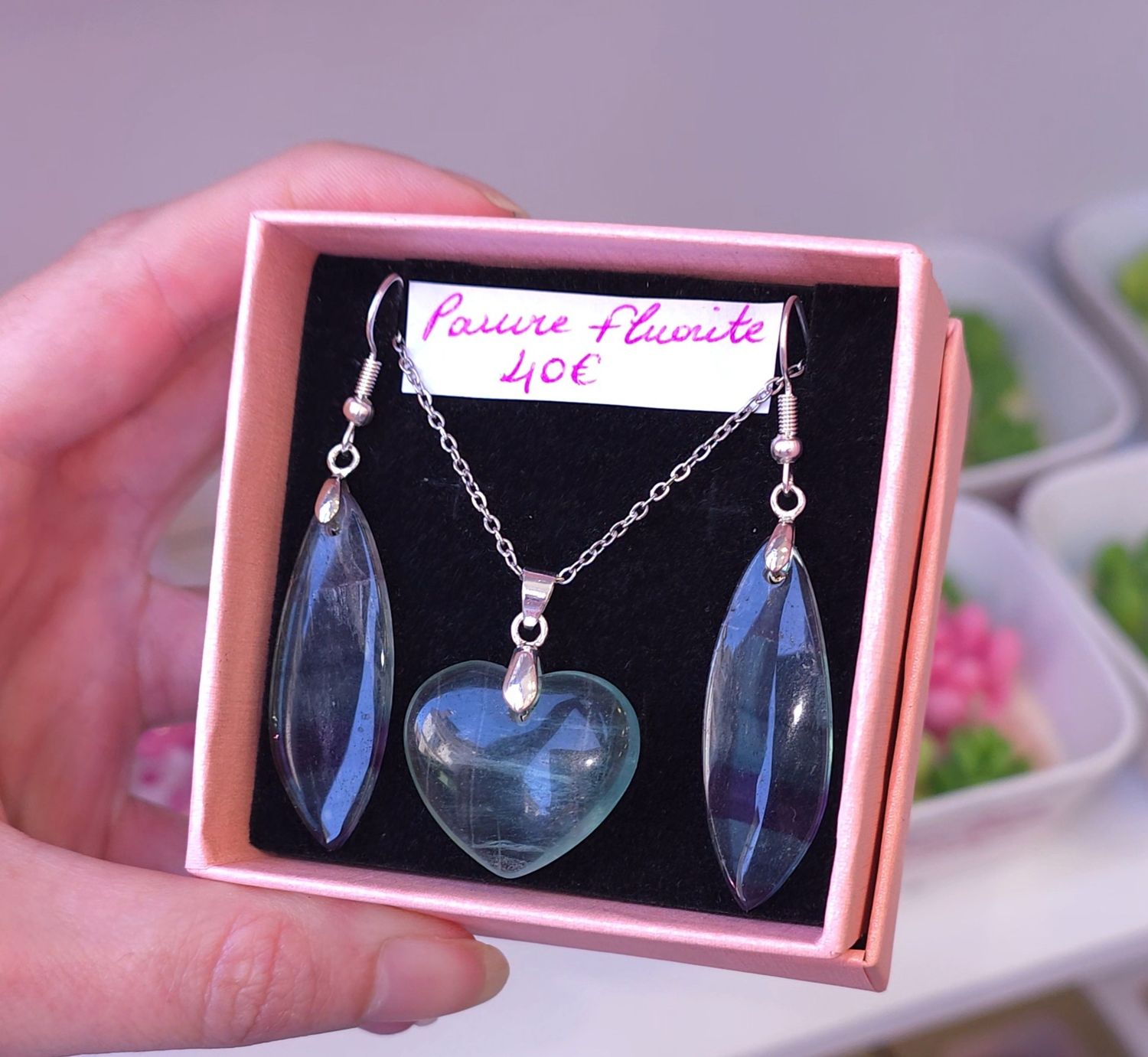 Parure Fluorite Verte et Violette