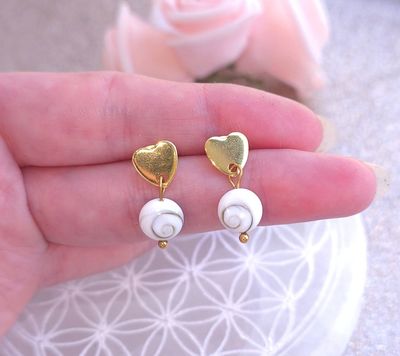 Boucle Bouton Coeur • Oeil de Sainte Lucie 