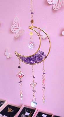 Capteur de Lumière Lune - Améthyste/Aqua Angel/Cristal de Roche