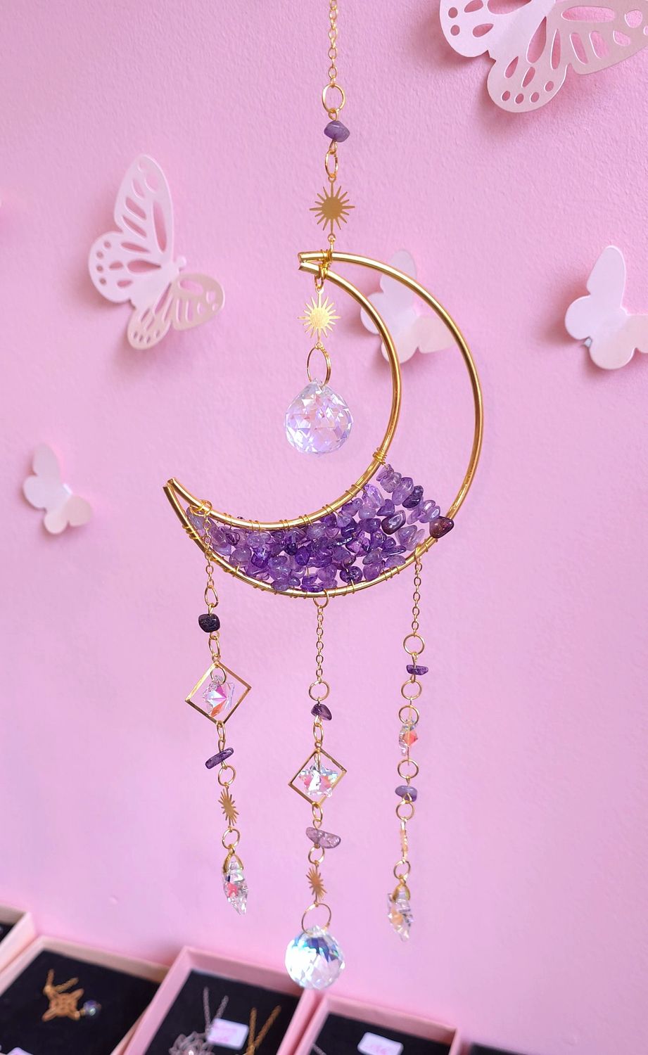 Capteur de Lumière Lune - Améthyste/Aqua Angel/Cristal de Roche