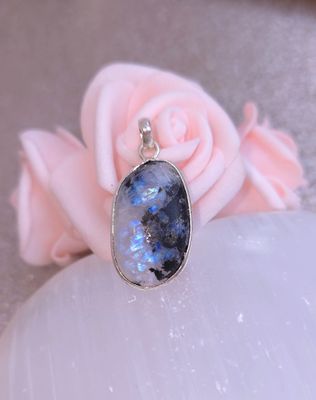 149.Pierre de lune blanche - Monture Argent n°3