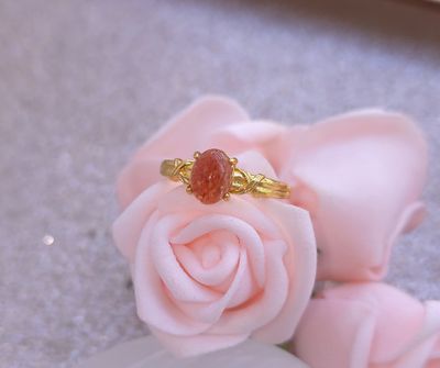 144.Bague Pierre du Soleil AAA - Plaqué or