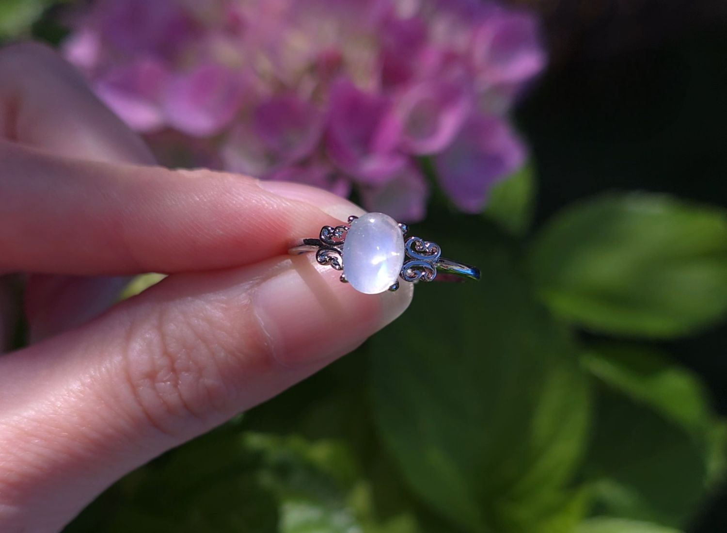 Réservation cindy 192.Bague Pierre de Lune Blanche