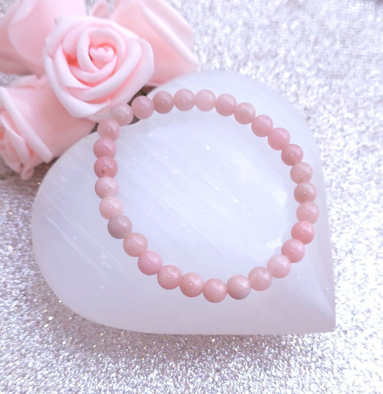 Bracelet Aragonite Rose ø6