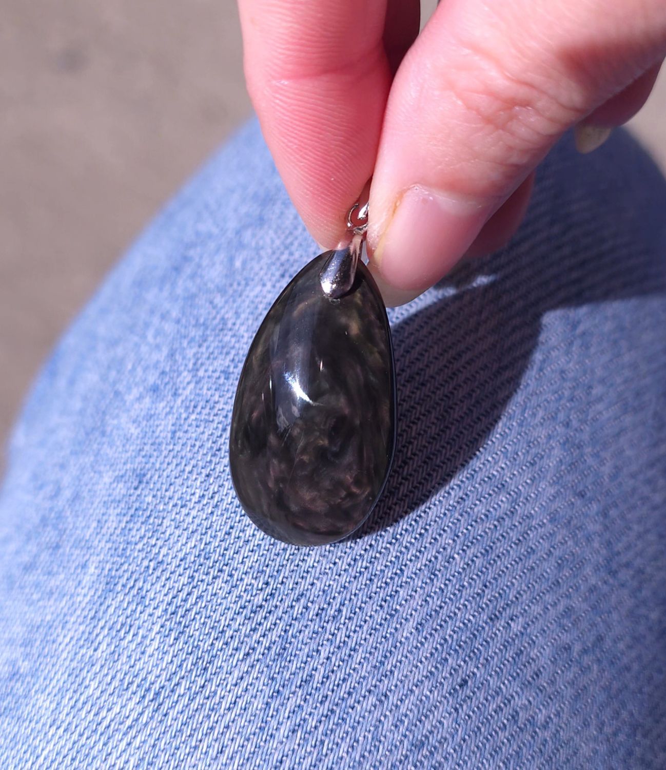 159.Obsidienne Manta Huichol n°2
