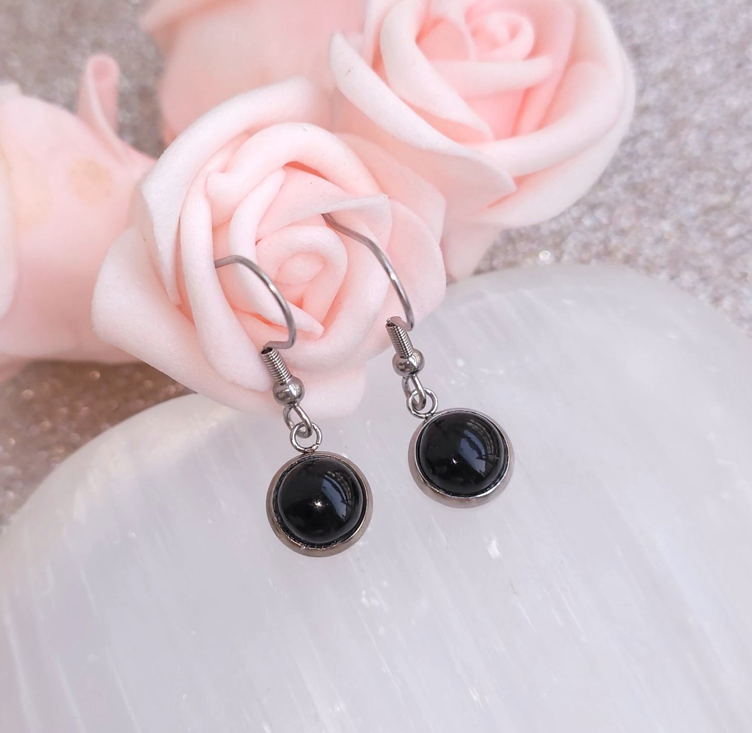 Boucle Pendante • Tourmaline Noire