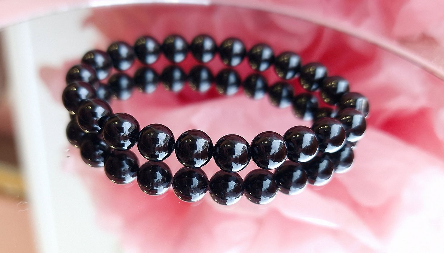 Bracelet Spinelle Noire ø8 18cm
