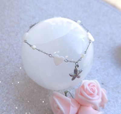 Bracelet de Cheville • Nacre blanc