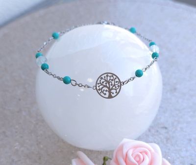 Bracelet de cheville • Turquoise/Aigue marine