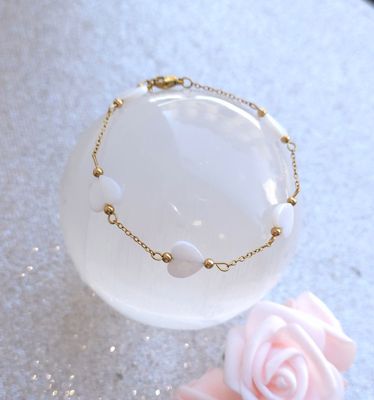 Bracelet de cheville • Nacre Coeur