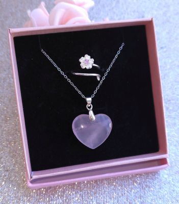 Parure quartz rose