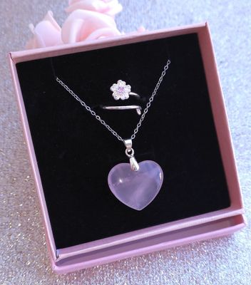 Parure quartz rose