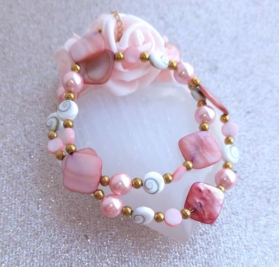 Collier • Nacre Rose/Oeil de Sainte Lucie