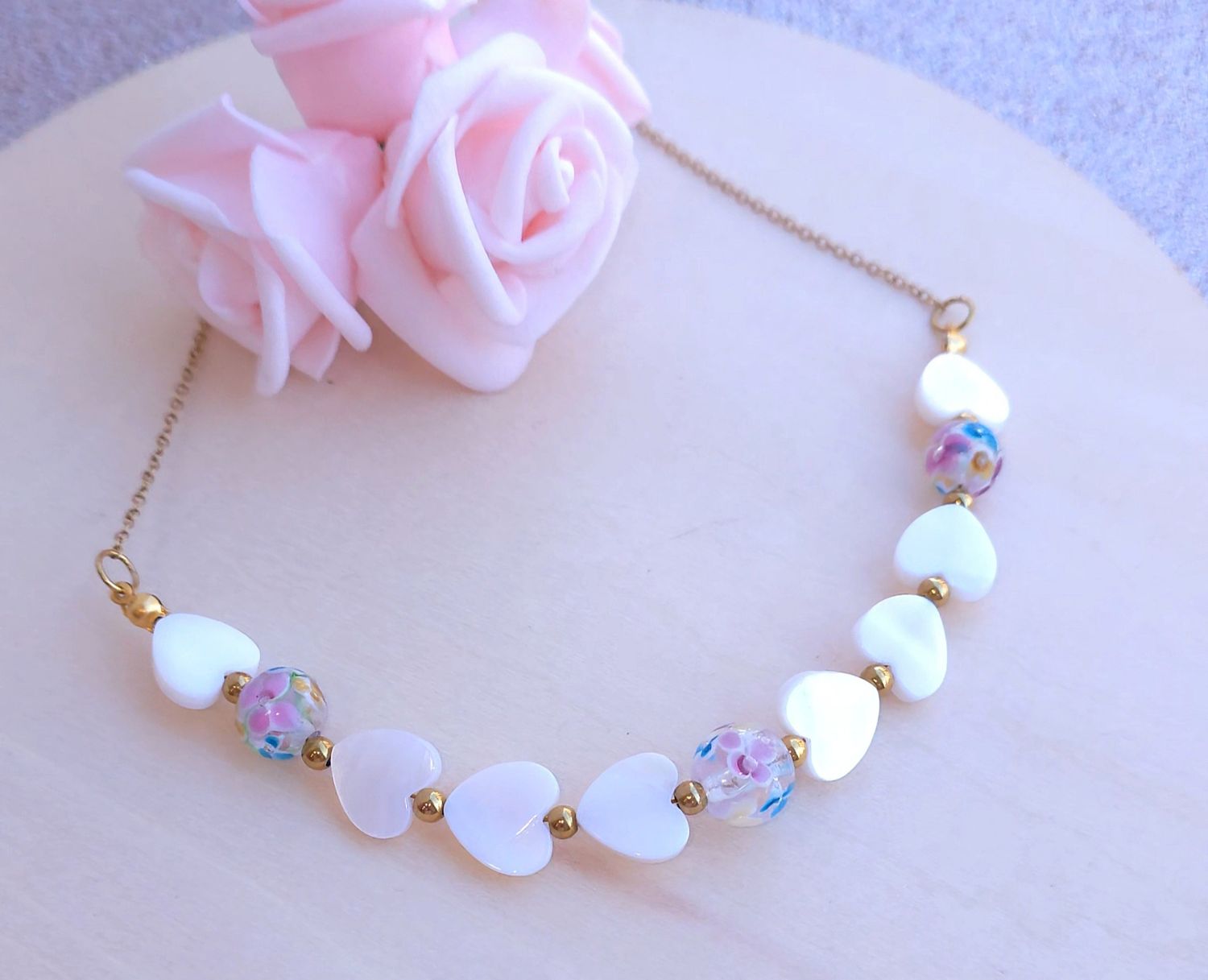 Collier • Nacre et Perle d'Okinawa fleur