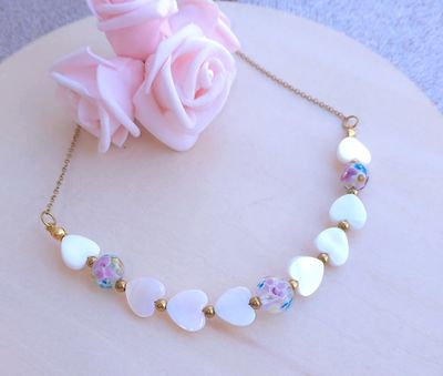 Collier • Nacre et Perle d'Okinawa fleur