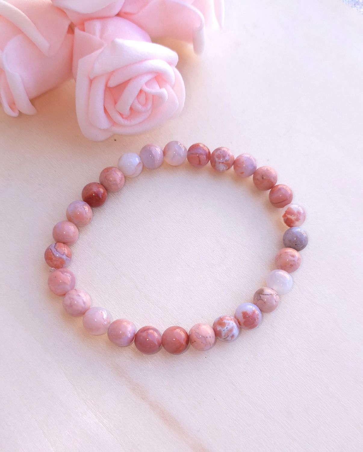 Bracelet Agate Cotton Candy ø6