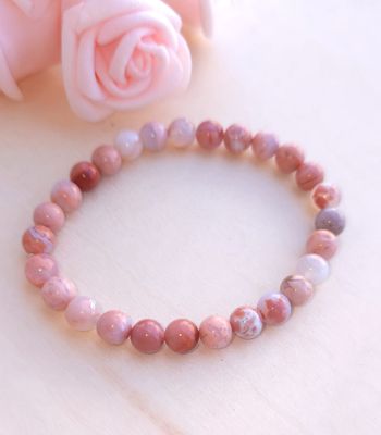 Bracelet Agate Cotton Candy ø6