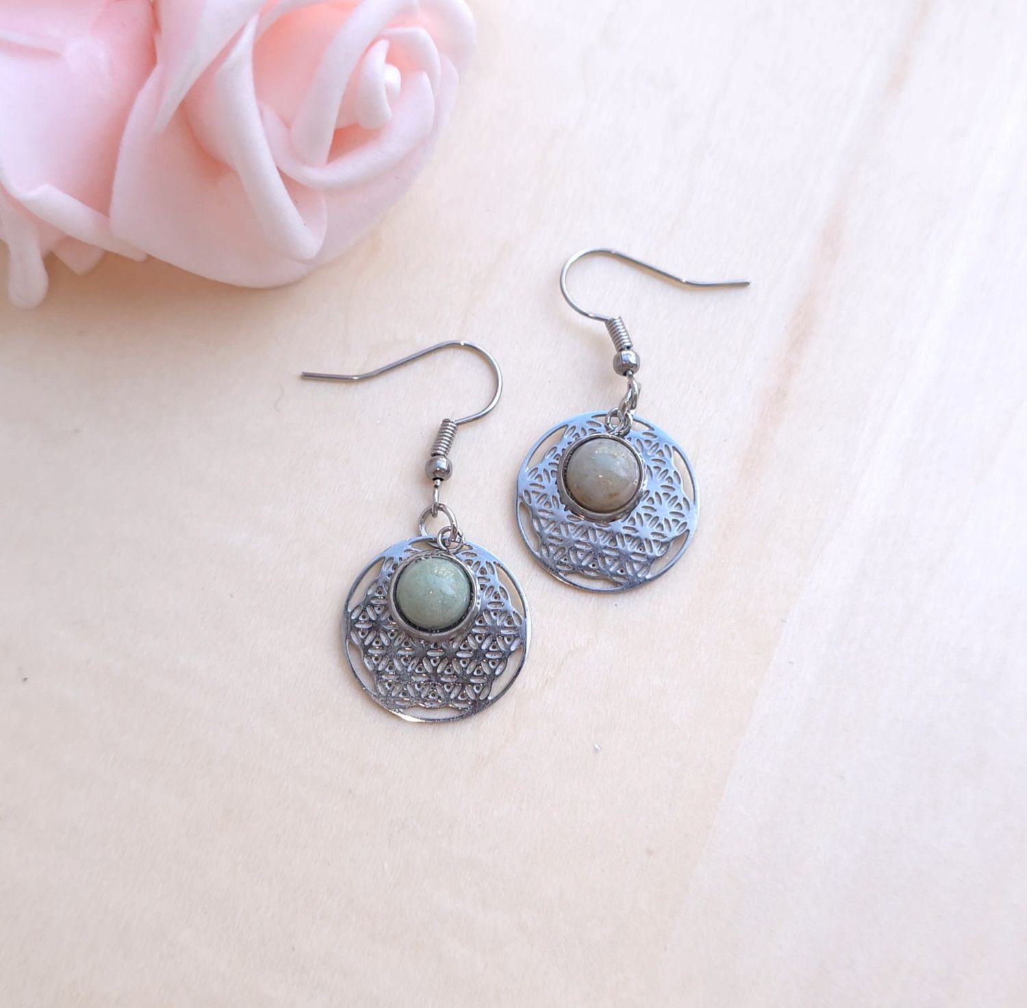 Boucle Pendante • Agate indienne n°1