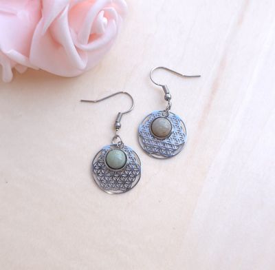 Boucle Pendante • Agate indienne n°1
