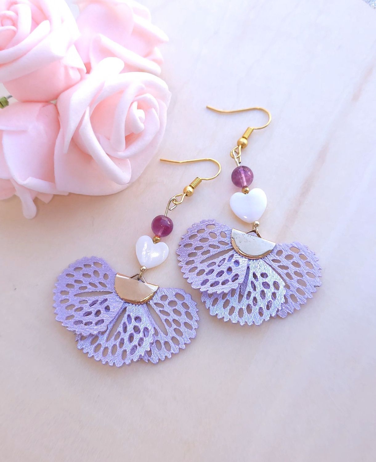 Boucle Valentine • Nacre/Fluorite (Unique)