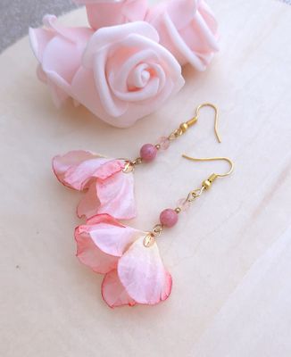 Boucle Fleur • Thulite/Quartz Cerise