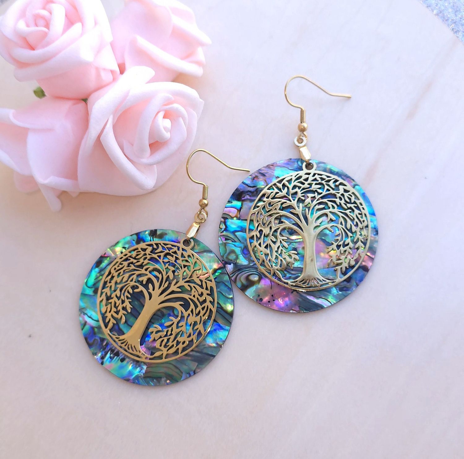 Boucle Abalone/Arbre de vie (Unique)