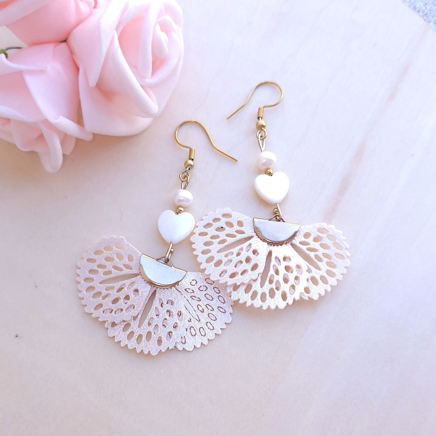 Boucle Valentine • Nacre/Perle de culture (Unique)