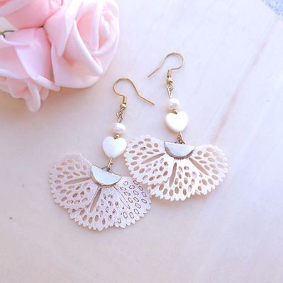 Boucle Valentine • Nacre/Perle de culture (Unique)