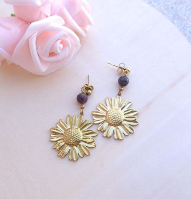 Boucle Fleur • Rubis Facetté