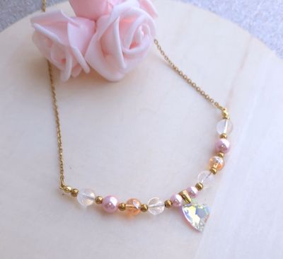 Collier • Aqua angel/Aqua aura or/Azeztulite