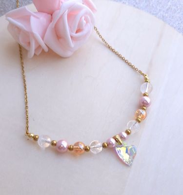 Collier • Aqua angel/Aqua aura or/Azeztulite