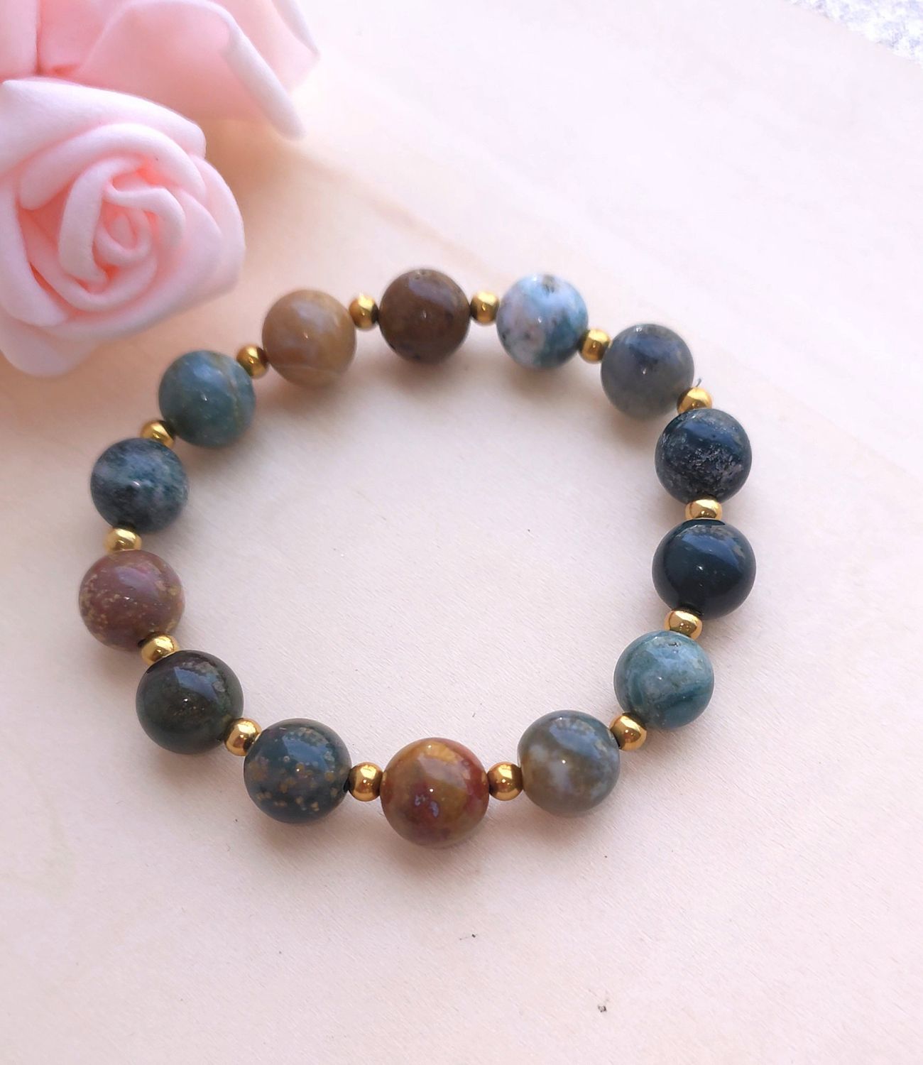 Bracelet Agate indienne ø10