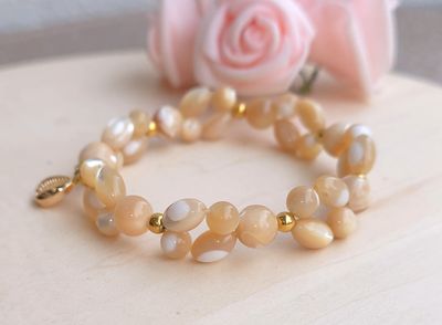 Bracelet Création • Coquillage et nacre opalisé