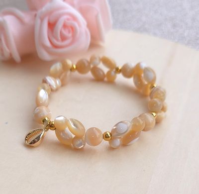 Bracelet Création • Coquillage et nacre opalisé