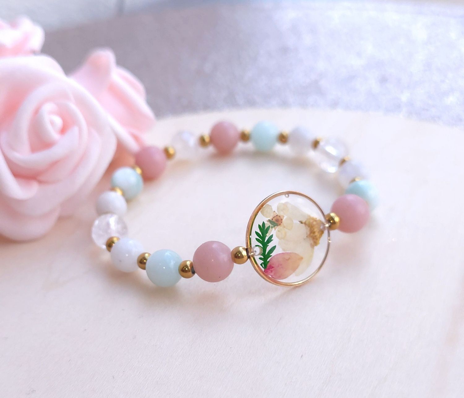 Bracelet Création • Garniérite/Aragonite/Labradorite/Azeztulite