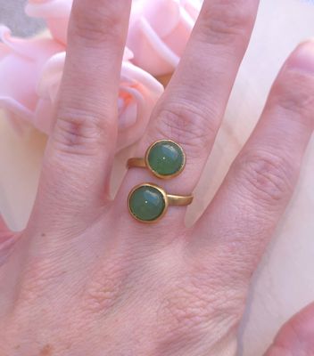 Bague Aventurine • Acier inoxydable 