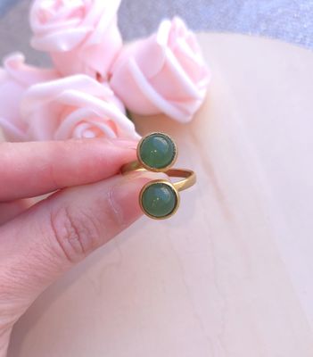 Bague Aventurine • Acier inoxydable 