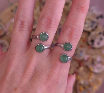 Bague Aventurine • Acier inoxydable