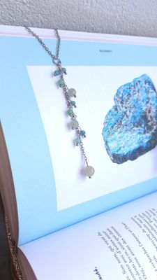 Collier Cascade de perle • Apatite, aventurine et labradorite 