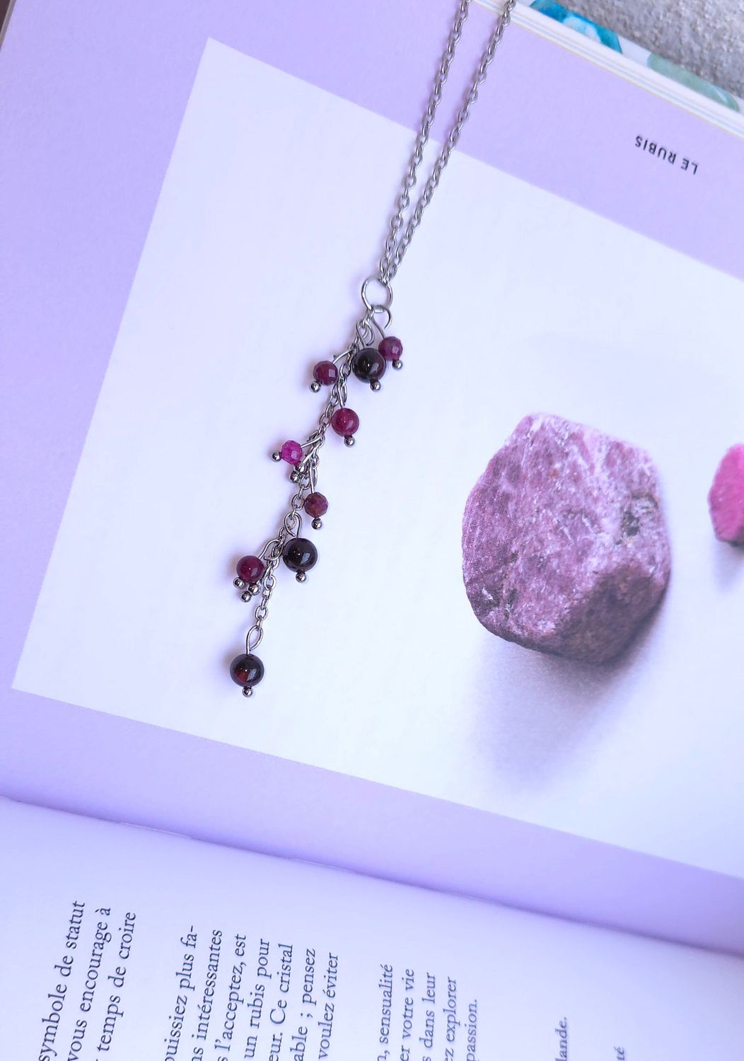 Collier Cascade de perle • Rubis et grenat