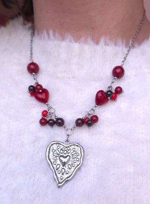 Collier Grenat/Jade Rouge Cinabre