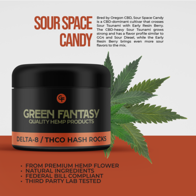 Delta-8 THCO Hash Rocks Sour Space Candy