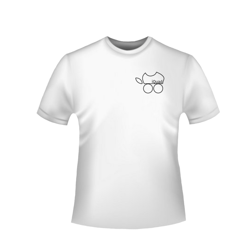 iQuad white Tee pocket logo