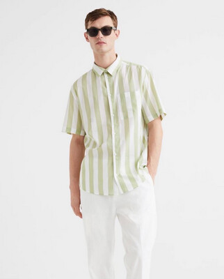Light Green/White Striped Shirt