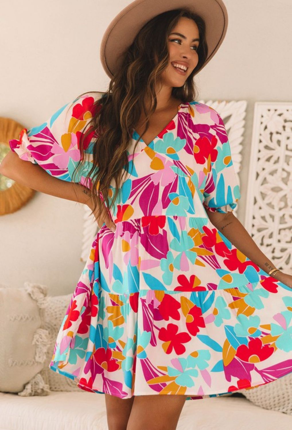 The Fun Don’t Stop Floral Tiered Dress