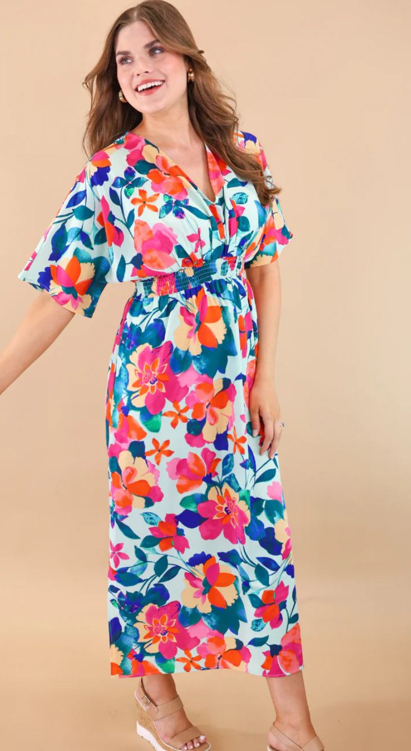 Ocean 🌊 Mist Floral Dress