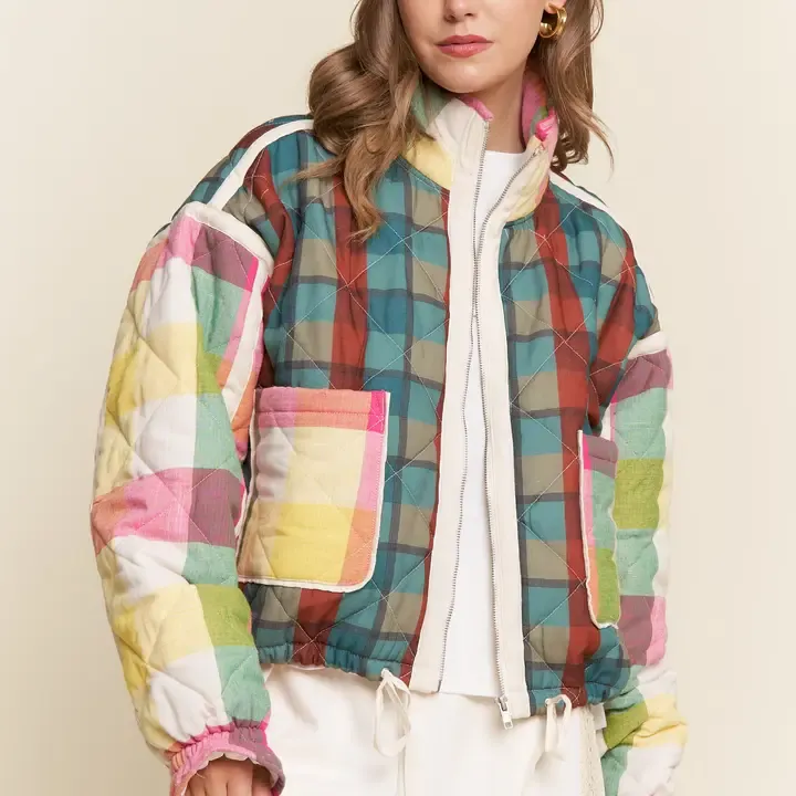 For the Love of Plaid Puffer Jacket