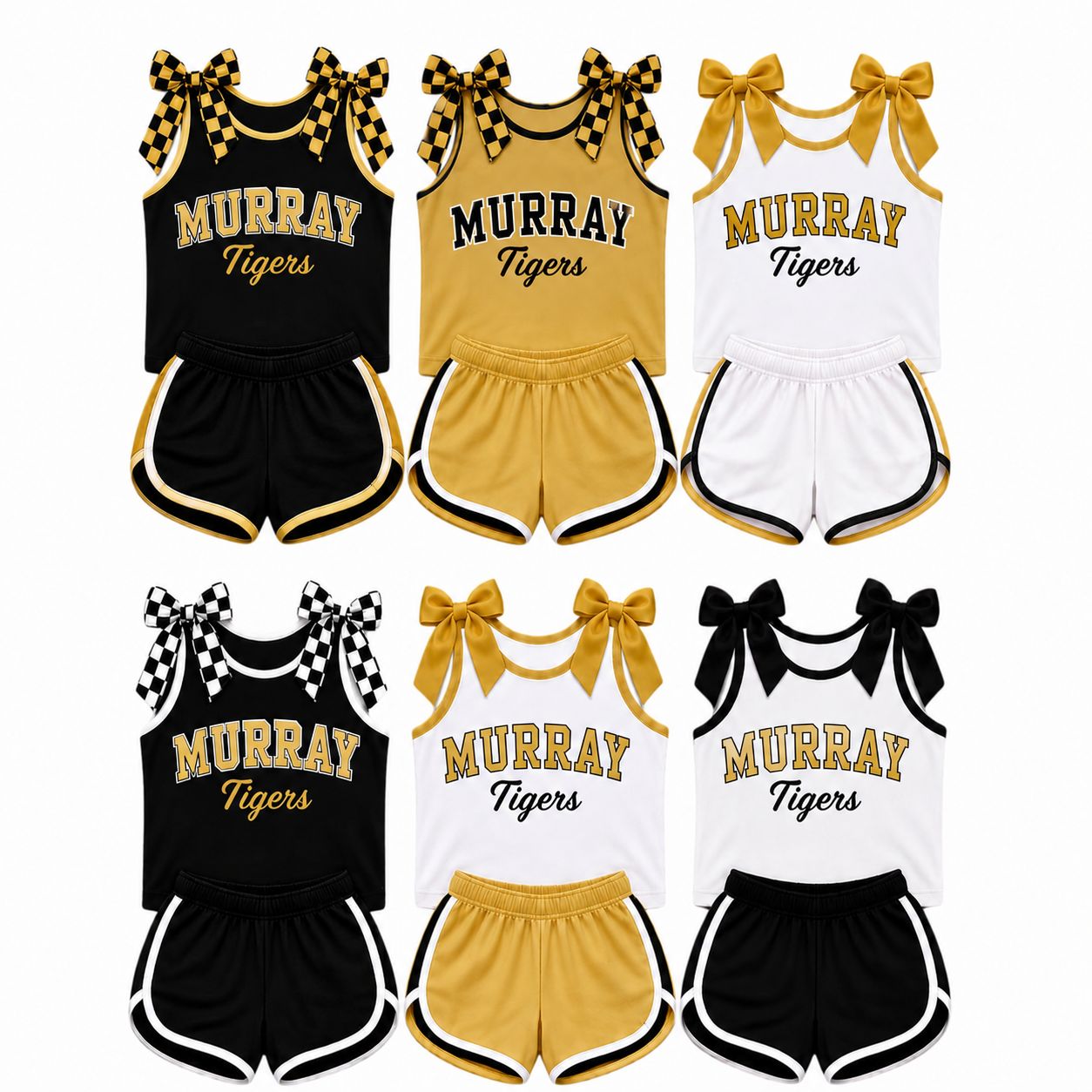Bowtie Tank &amp; Shorts Team &amp; School Spirit Sets